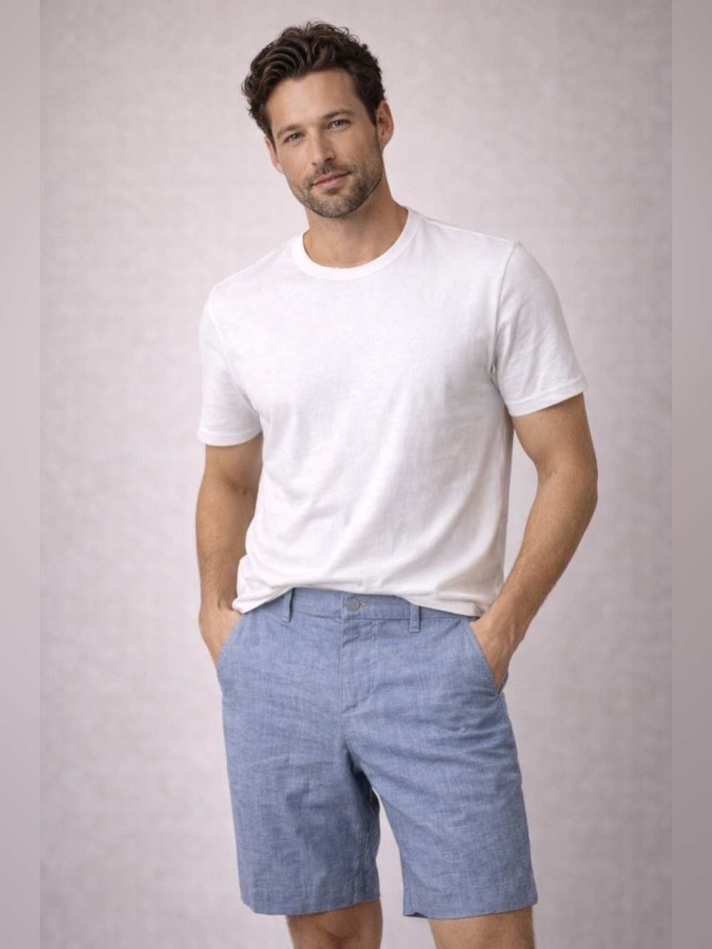 Banana Republic Core Temp Linen Blend  9" Inseam Shorts Men's Size 33 Blue